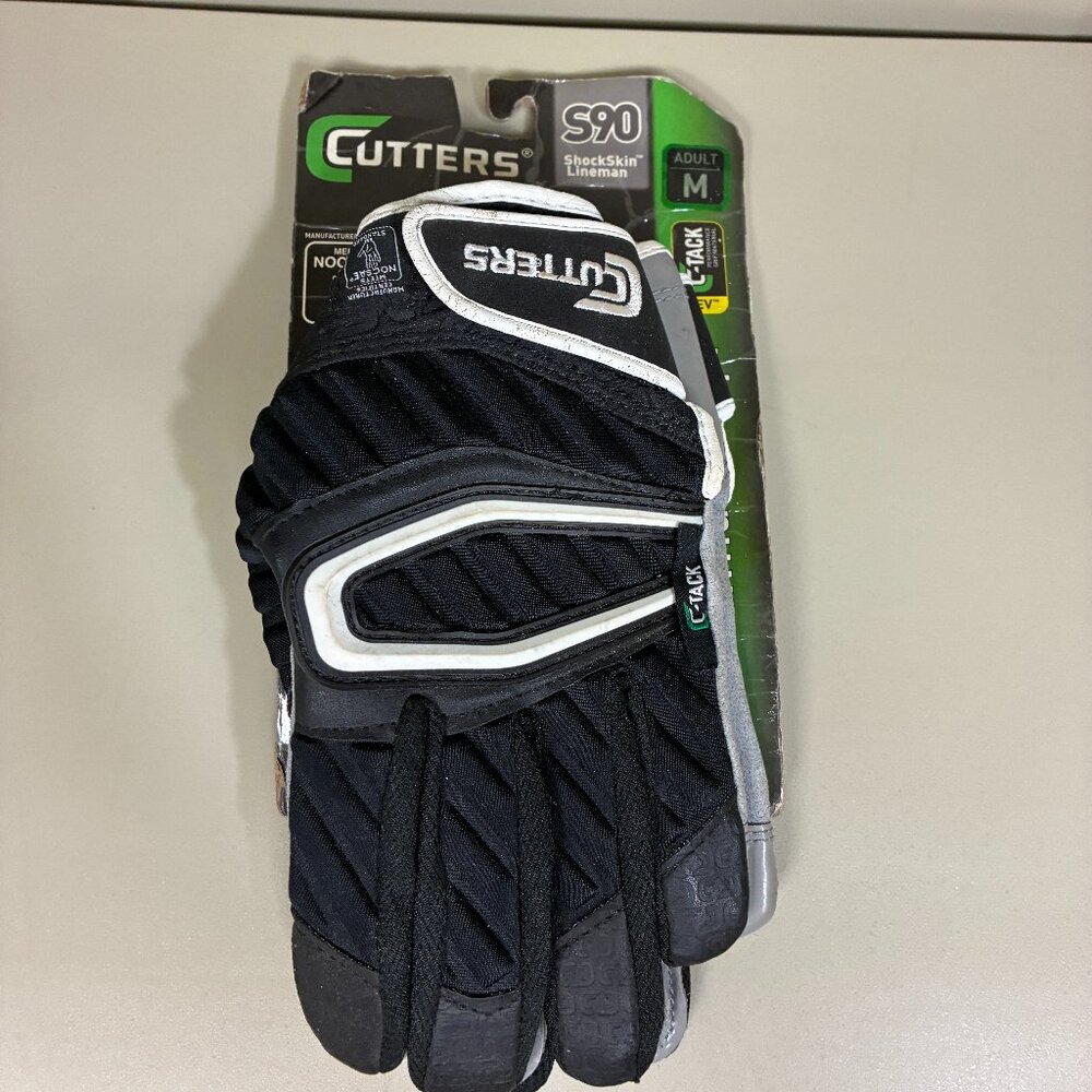 Cutters S90 Shock Skin Lineman Gloves Size Medium M